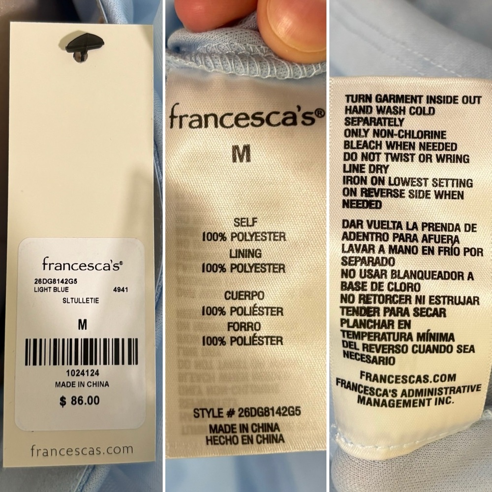 SOLD Francesca’s Suzie tulle tiered dress, light blue - Picture 8 of 16